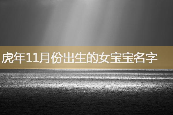 虎年11月份出生的女宝宝名字